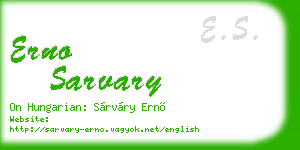erno sarvary business card
